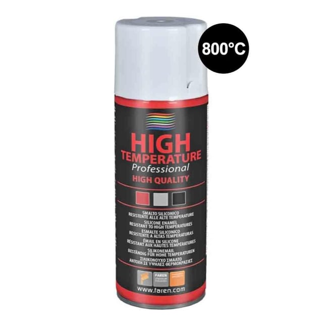 Vernice spray siliconica alta temperatura 800�C nero opaco FAREN