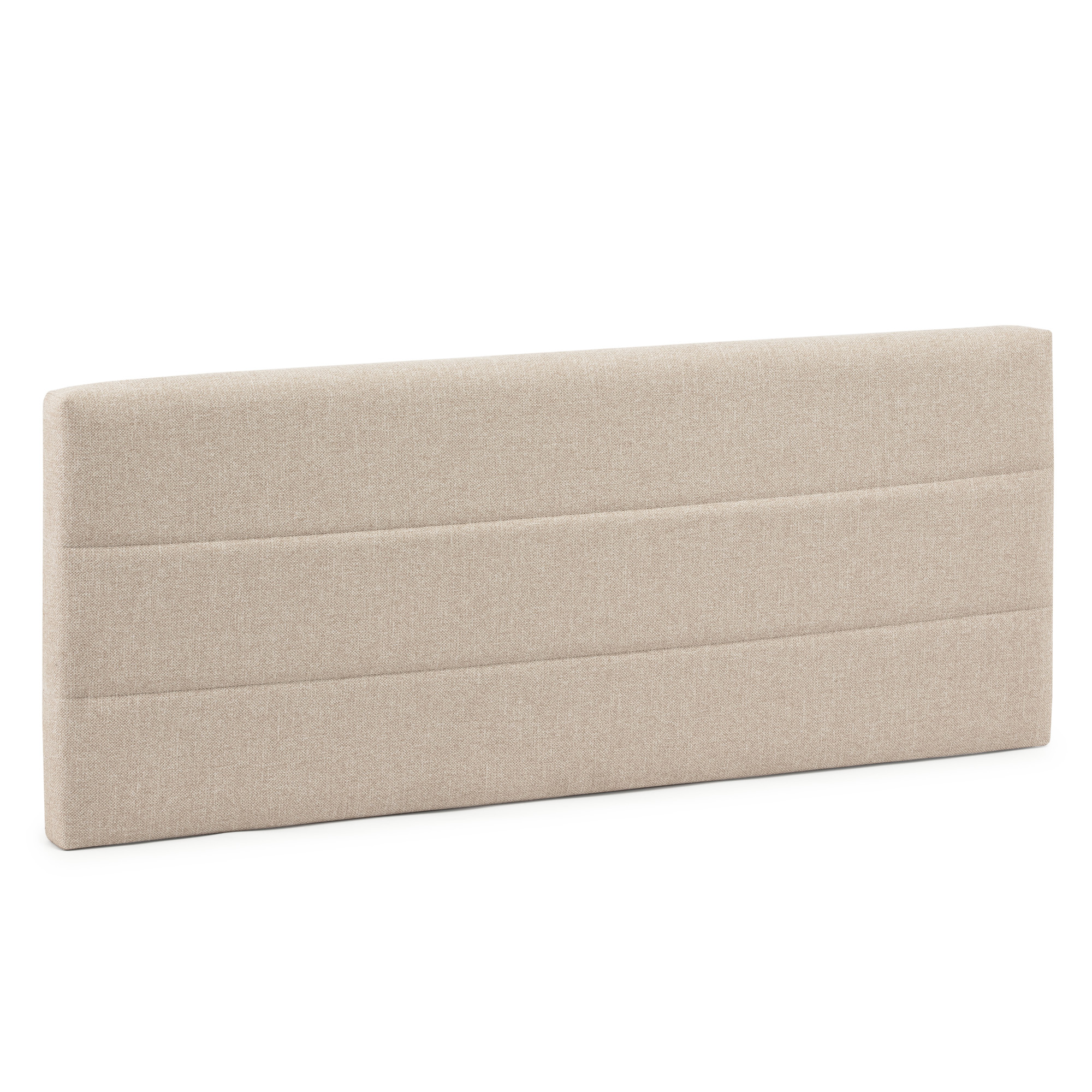 Cabecero tapizado miconos 160x60 cm color beige, acolchado con espuma, bordado horizontal, 8 cm de grosor
