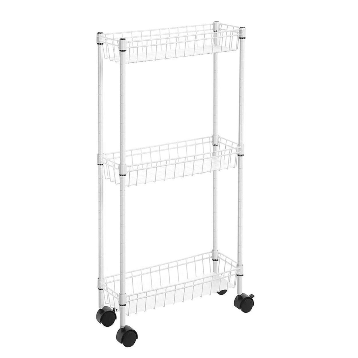 Chariot de rangement fin tag re 3 niveaux mobile 40 x 16 x 80 cm