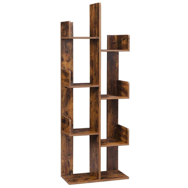 Bibliotheque Arbre Etagere A 8 Compartiments Meuble De Rangement 50 X 25 X 140 Cm Avec Coins Arrondis Et Rebords Marron Leroy Merlin Bibliotheque Arbre Etagere A 8 Compartiments Meuble De Rangement 50 X 25 X 140 Cm Avec Coins Arrondis Et Rebords Marron Leroy Merlin