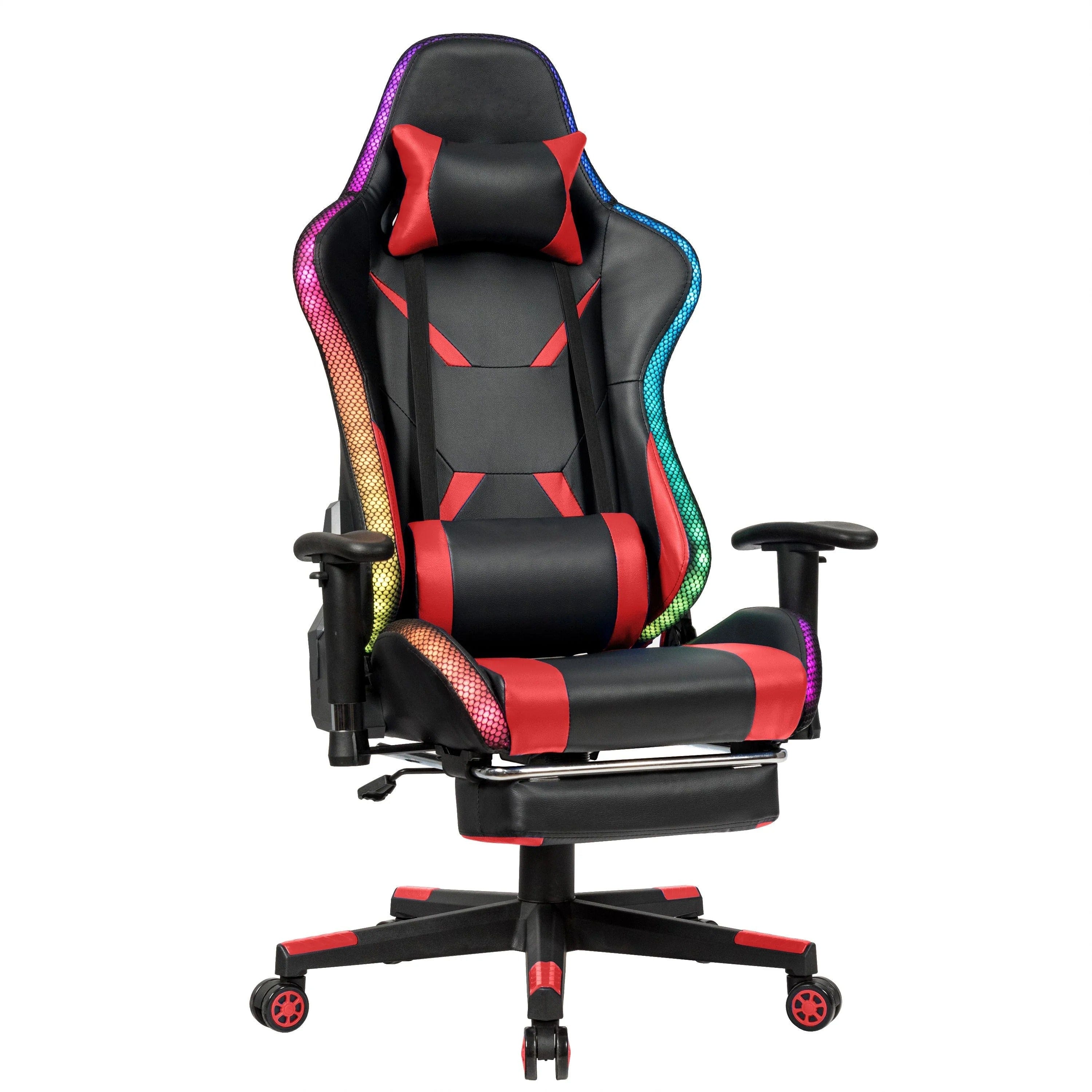 Chaise gaming - Chaise de jeu pivotante avec repose-pied - Fauteuil Gaming  - Chaise de Bureau d'ordinateur Rouge PVC680664