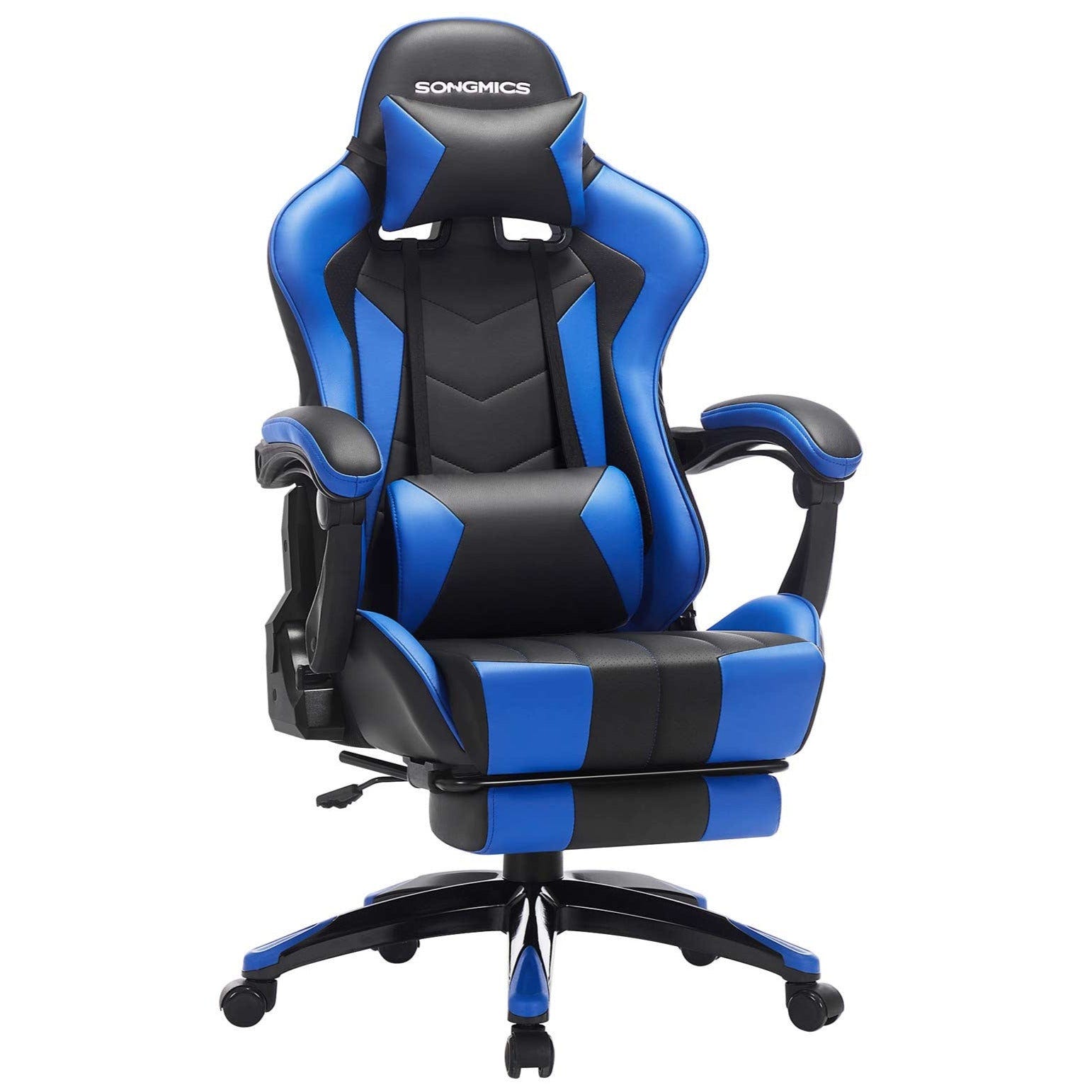 Fauteuil gamer chaise gaming siège de bureau ergonomique repose-pieds  télescopique dossier réglable de 90° à 135° accoud