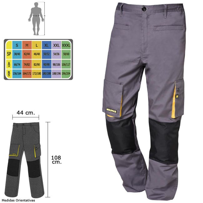 Pantalones Largos DeTrabajo, Multibolsillos, Resistentes, Rodilla