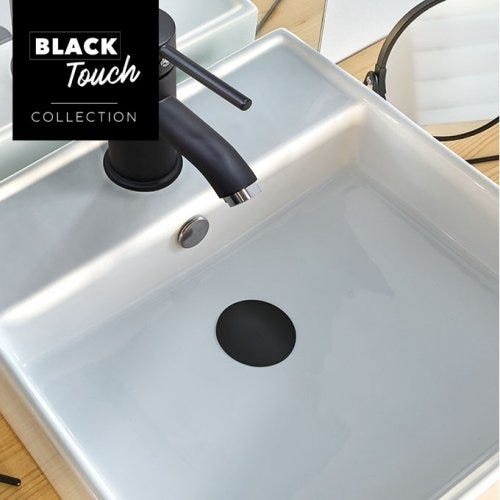 Bonde recoupable et siphon de lavabo ultra compact NANO Black