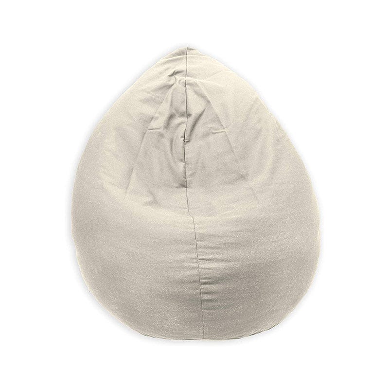 Puff pera gris de poliéster con relleno incluido de 75x130x75 cm