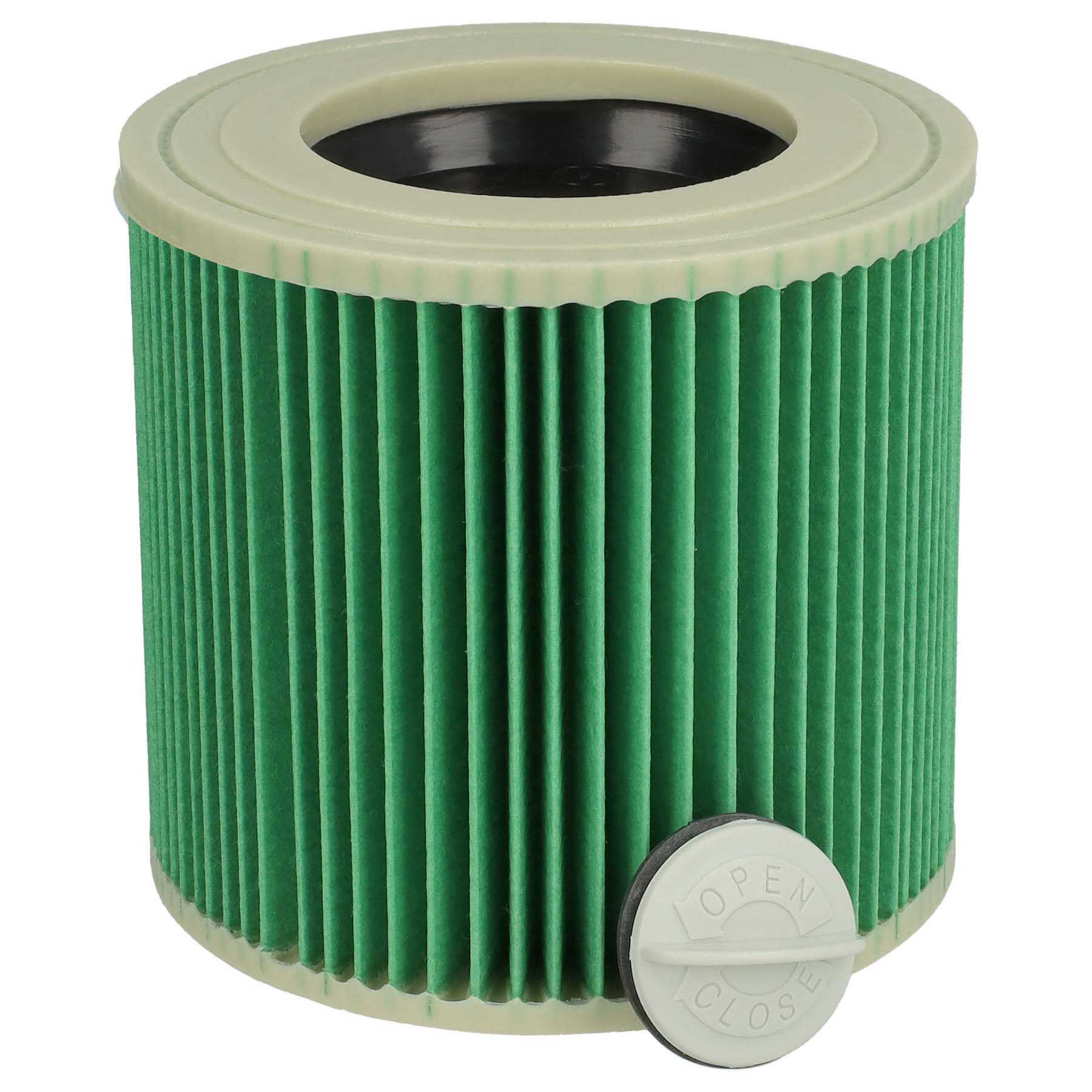 Vhbw filtro a pieghe piatte compatibile con Hoover 141 aspiratore  umido/secco - Cartuccia filtrante, verde
