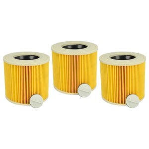Vhbw Lot de 2x filtres à cartouche remplacement pour Kärcher KFI 3310,  9.755-260.0 pour aspirateur à sec ou humide - Filtre plissé, jaune