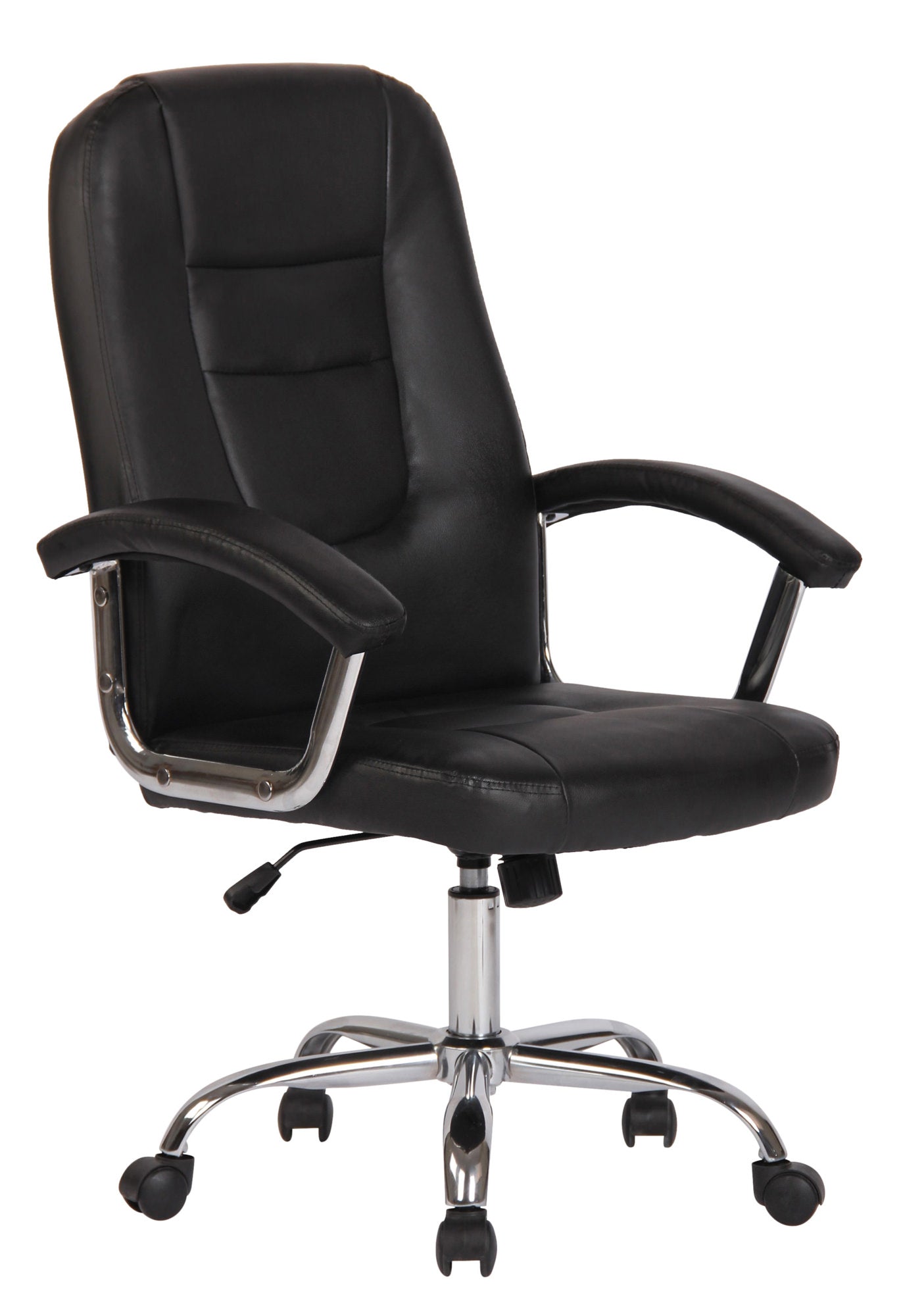 Fauteuil de bureau sur roulettes design moderne et confortable en synthétique noir BUR10605