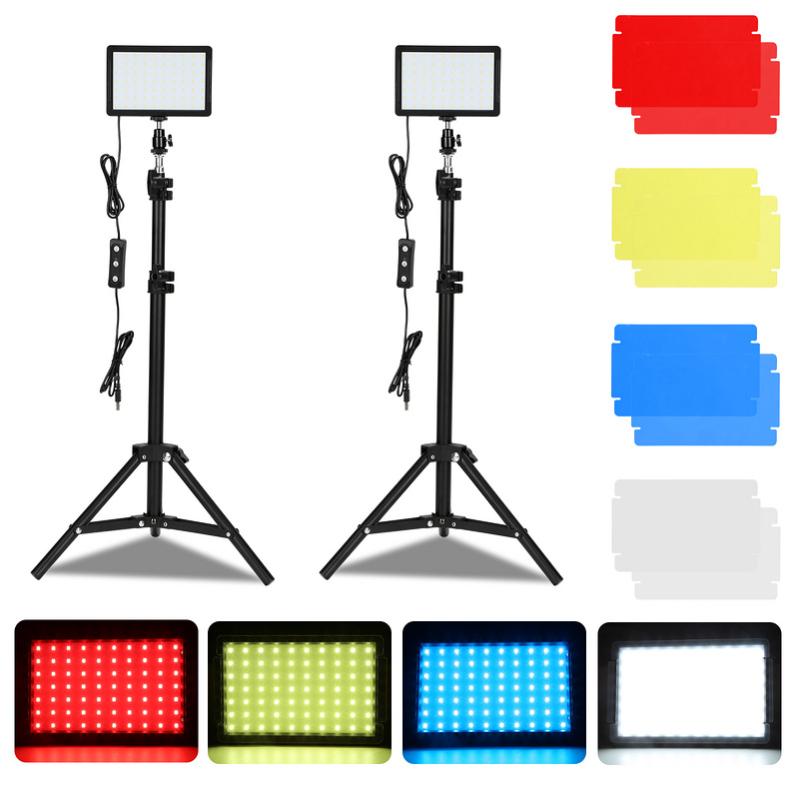 Kit 2 Lampes LED Neewer USB 5600K - Éclairage Dimmable Avec Trépied Et Filtres Couleur - Parfait Pour Streaming Et Vidéoconférence