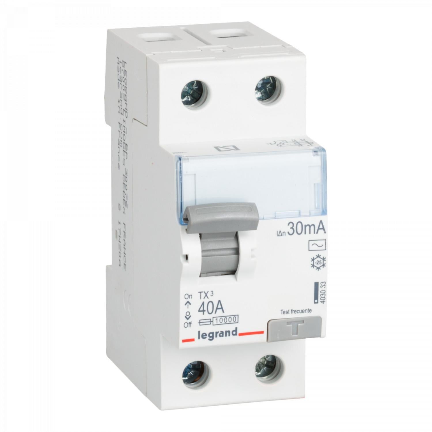 411151 Legrand Disjoncteur Différentiel 20a Type Ac 10ma Dx³6000 10ka