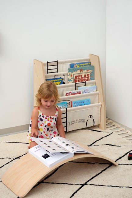 Libreria Montessori in compensato di pino stampa animale
