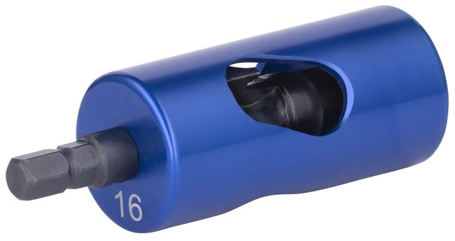 Ebavureur calibreur sur visseuse pour tube multicouche Ø16