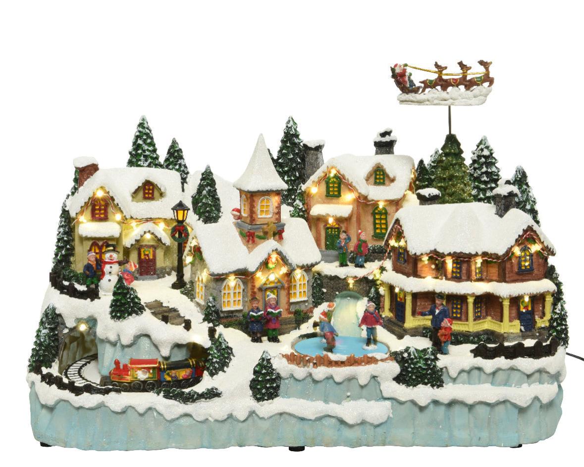 Gisela Graham - Snowglobe Di Natale Con Villaggio Illuminato E Melodia Jingle Bells, 16 Cm - 5