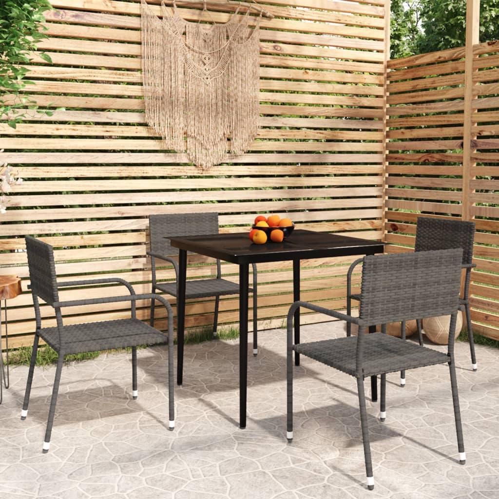 VidaXL Set Mobili da Pranzo da Giardino 5 pz Grigio