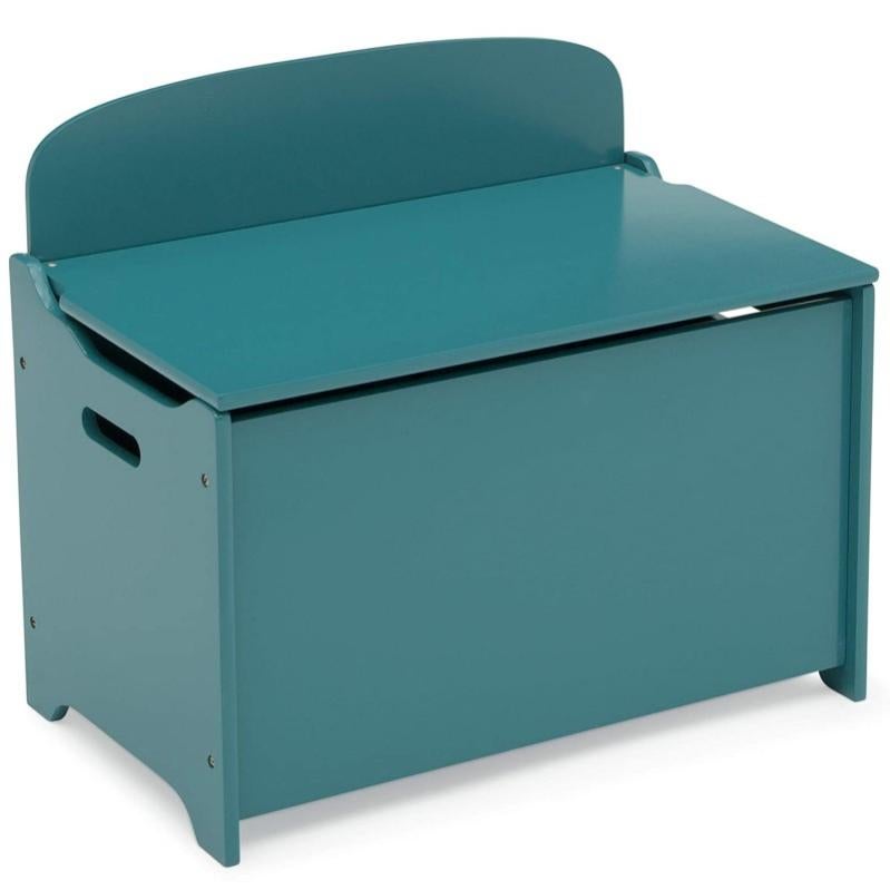 Coffre de rangement et banc pour s&rsquo;asseoir couleur bleue émeraude