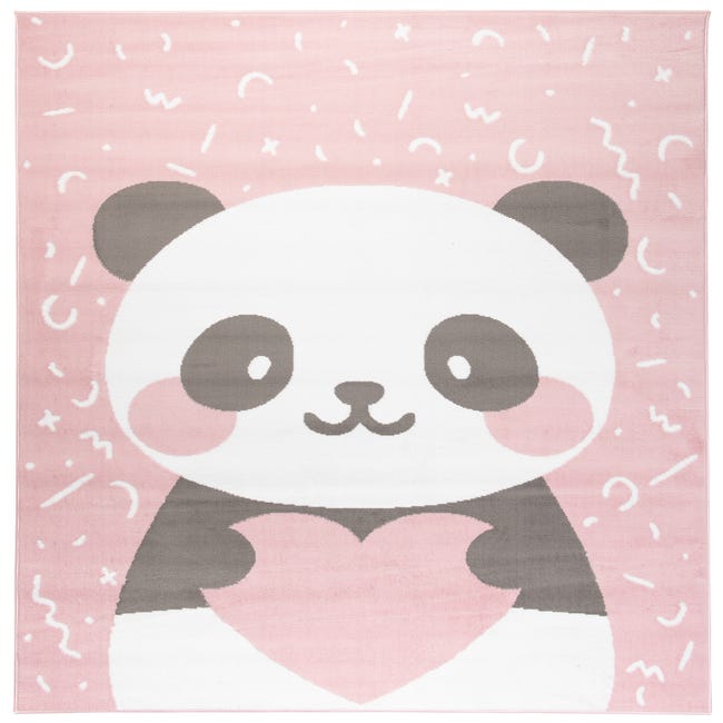 TAPISO Jolly Alfombra Habitación Infantil Bebe Moderna Azul Rosa Blanco  Panda Juego Resistente Fina 200 x 300 cm