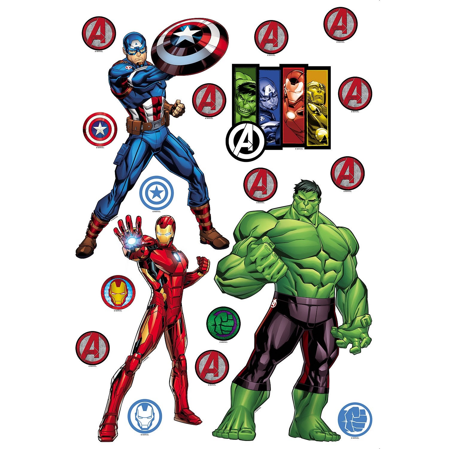 Stickers Géant Marvel Avengers 7 Personnages - Planche De 65 Cm X 85 Cm à  Prix Carrefour