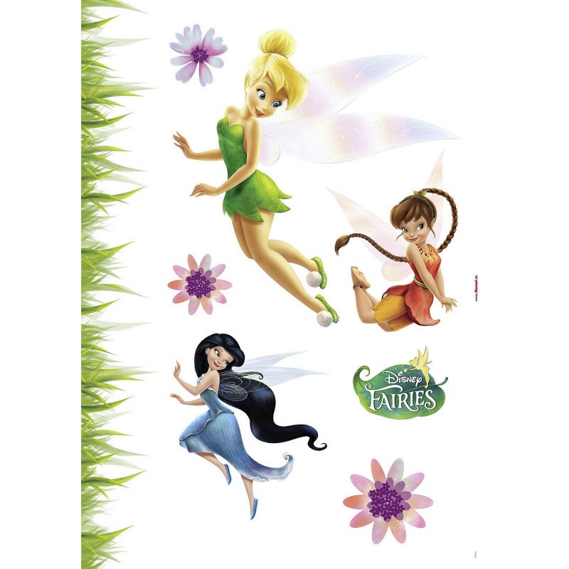 8 Stickers Fée Clochette repositionnable Disney fairies vue avec lit