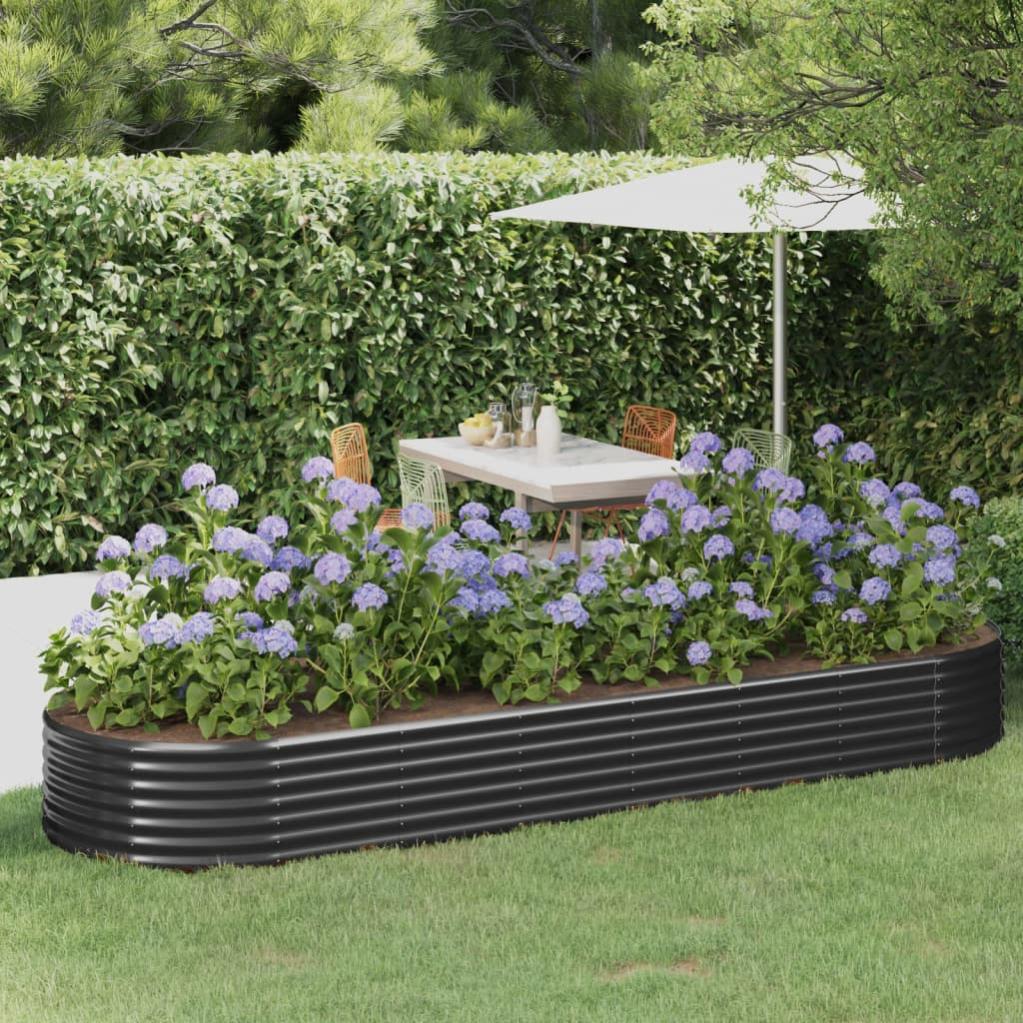 2047319 LETTO DA Giardino in Acciaio a Polvere 224x40x36 cm Antracite