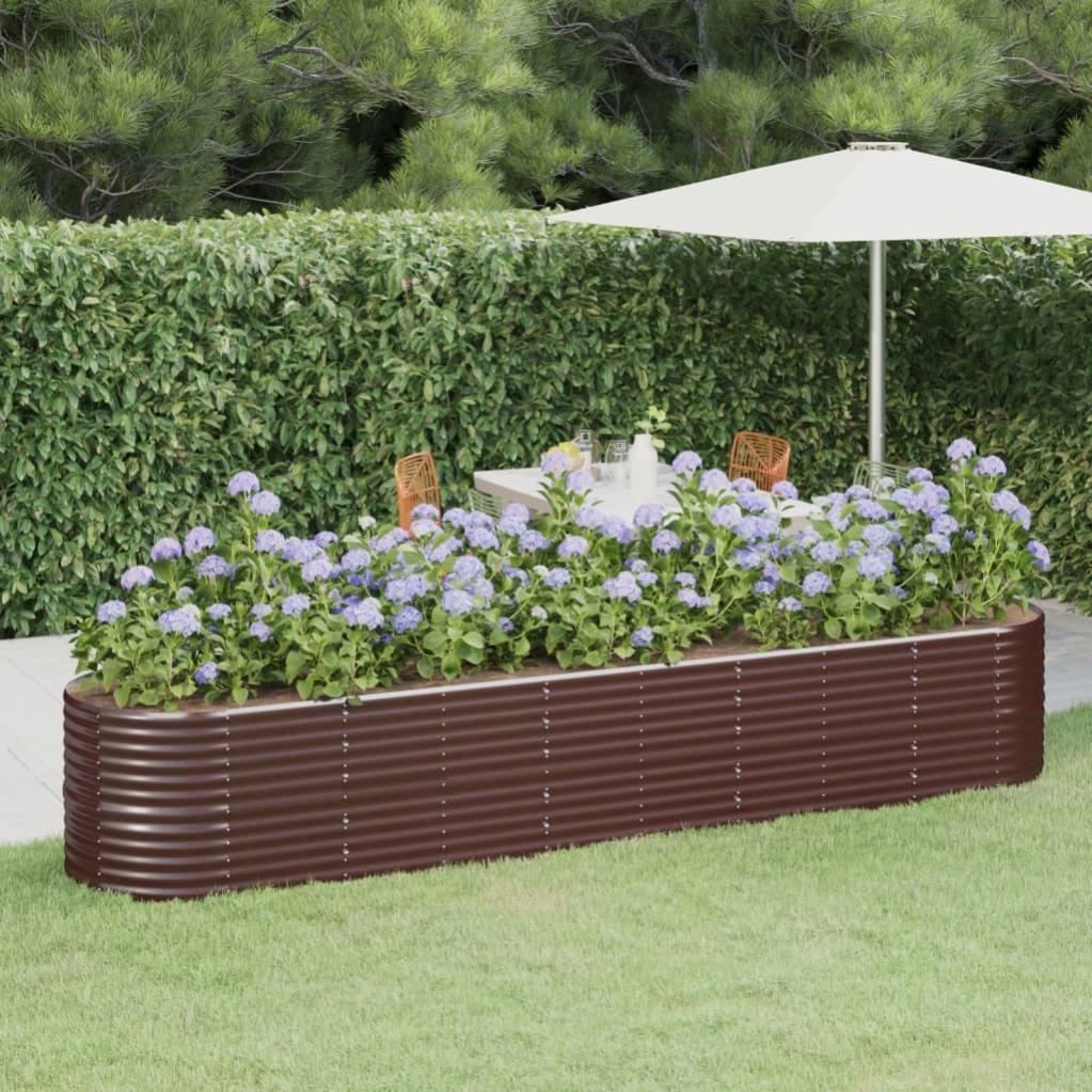 VidaXL Letto Da Giardino In Acciaio Verniciato 152x40x68 Cm – Marrone, Resistente Agli Agenti Atmosferici