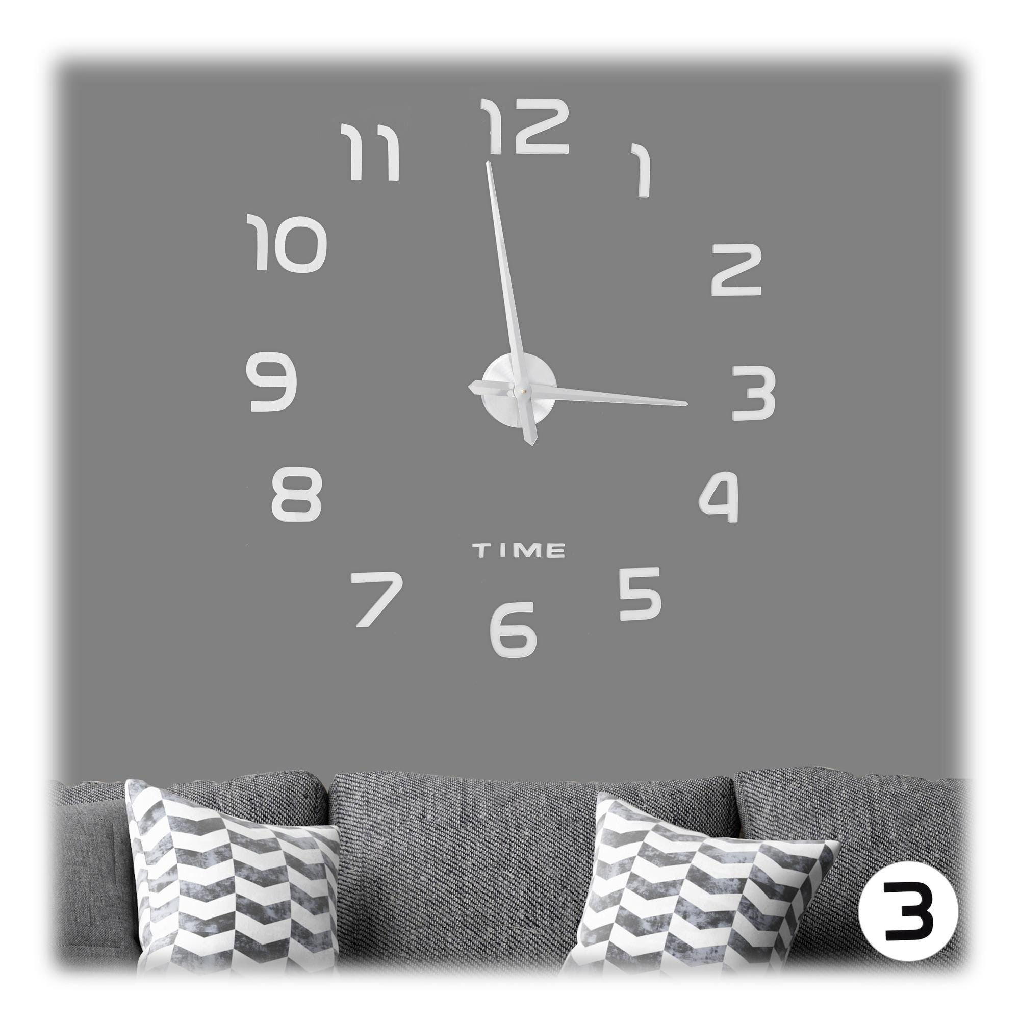 Relaxdays Orologio da Parete DIY Numeri 3D Adesivo Murale