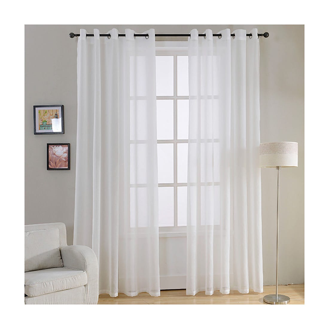 Cortinas traslúcidas de 72 pulgadas de largo, cortinas blancas  transparentes para dormitorio, sala de estar, ventana, cortinas blancas  transparentes