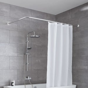 MSV Barre tringle pour rideau de douche ou baignoire Double