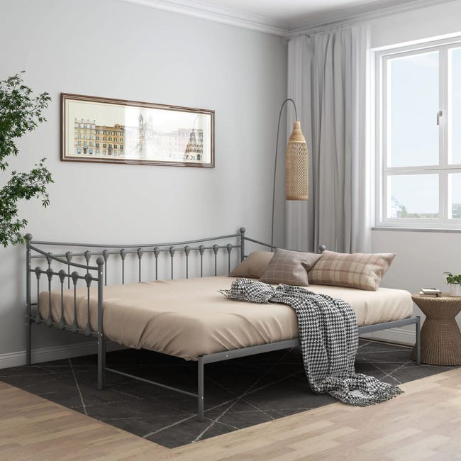 VidaXL de sofá cama de metal gris 90x200 cm | Leroy Merlin