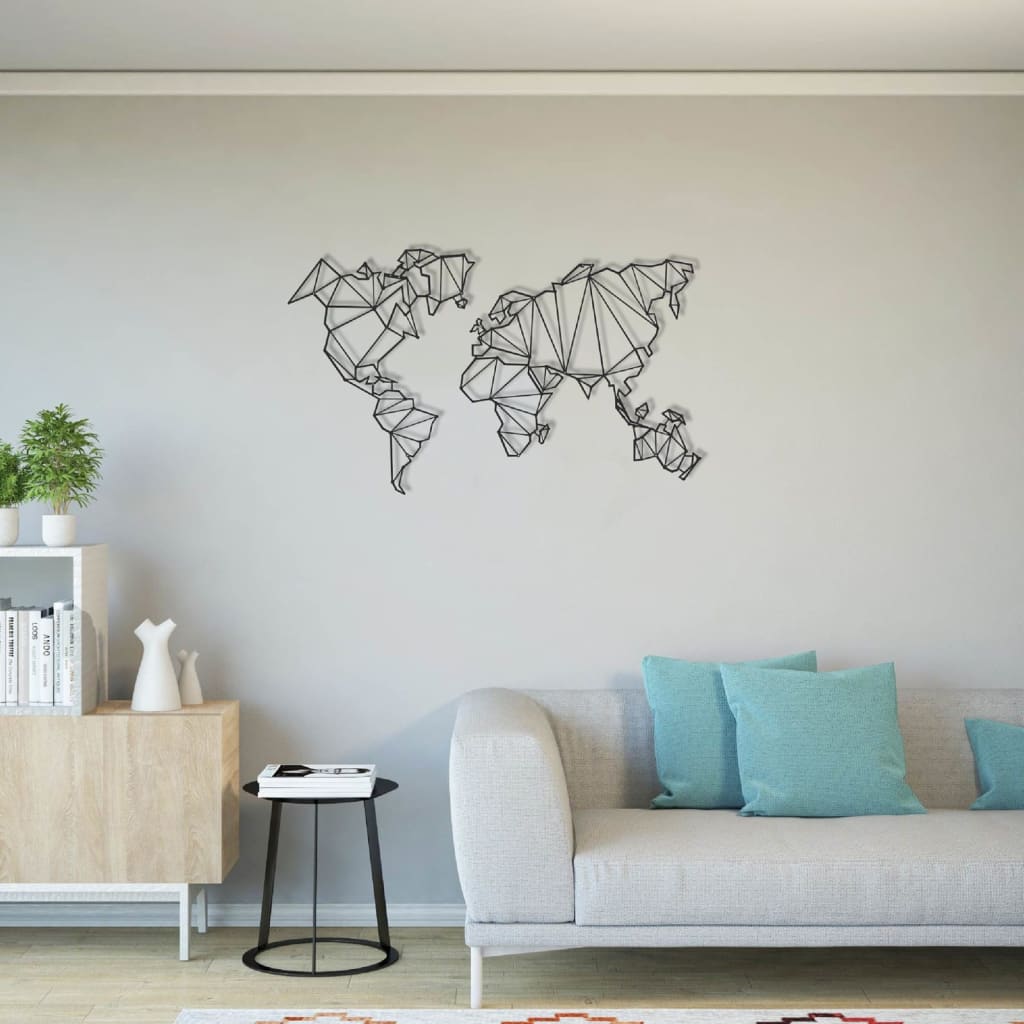 Décoration murale Carte du Monde Métal
