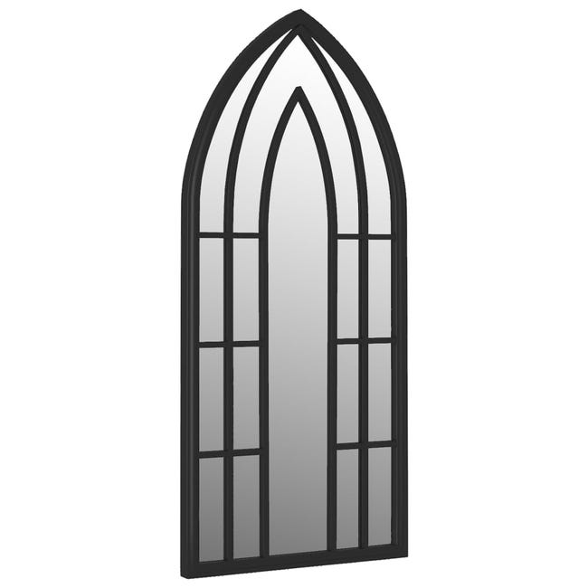 Miroir de jardin  miroir déco d'extérieur noir 70x30 cm fer pour