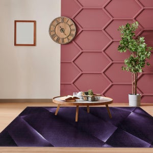 TAPISO Salsa Tapis Salon Chambre Géométrique Rose Violet Multicolore Doux  Poil Ras 200x300
