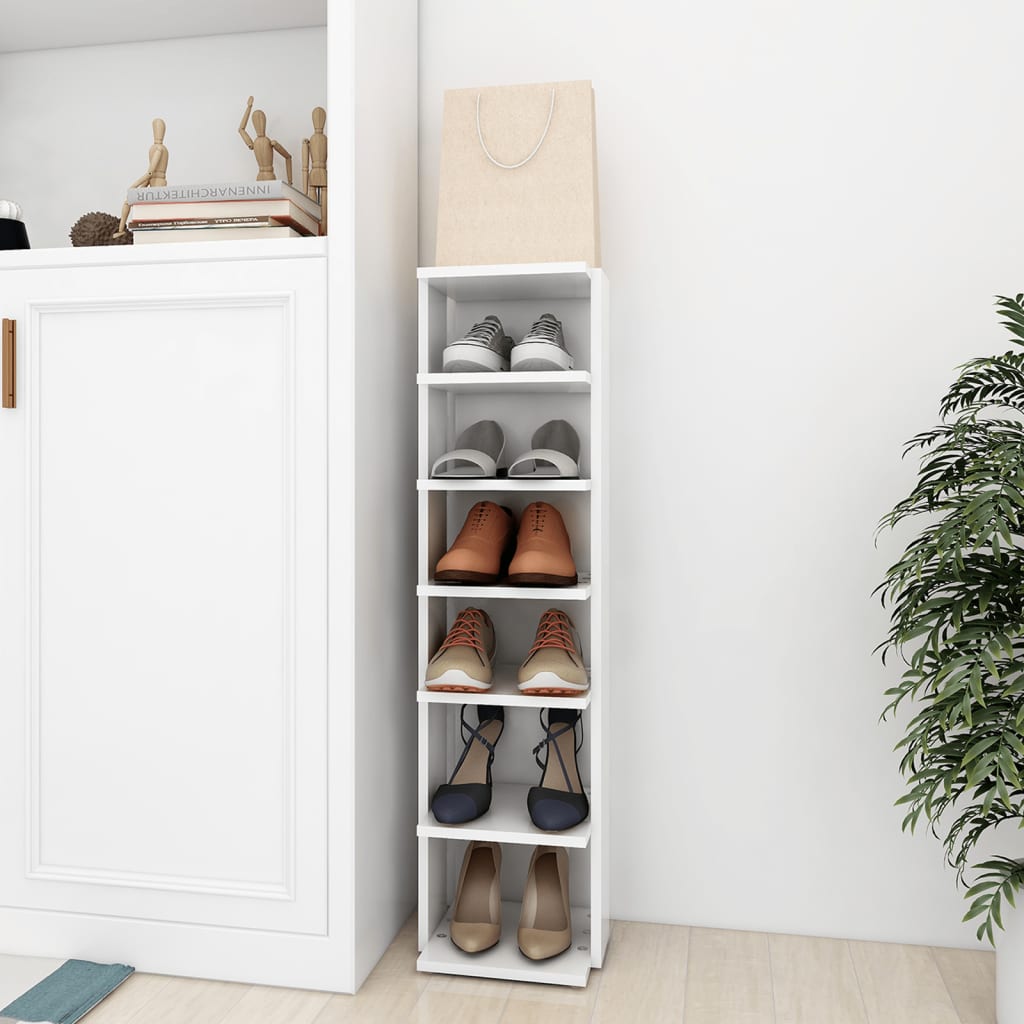 VidaXL Scarpiera Bianca 27,5x27x102 cm in Legno Multistrato Leroy Merlin