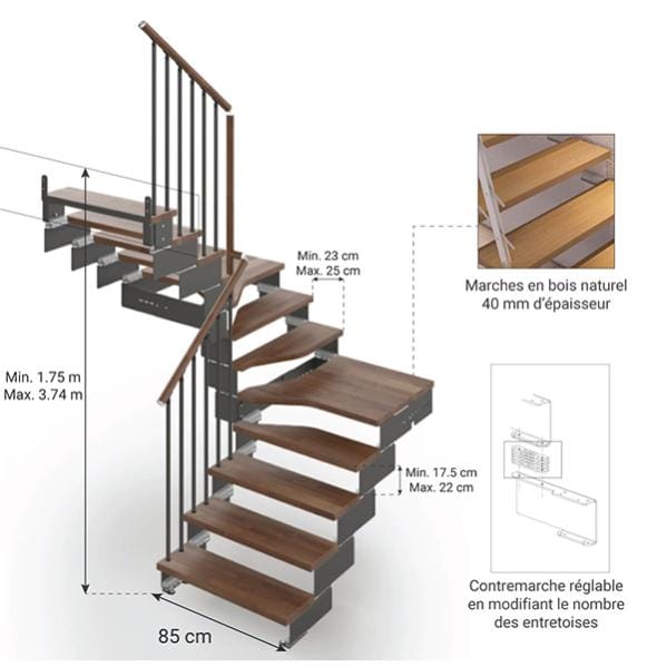 Barriere escalier best sale 85 cm