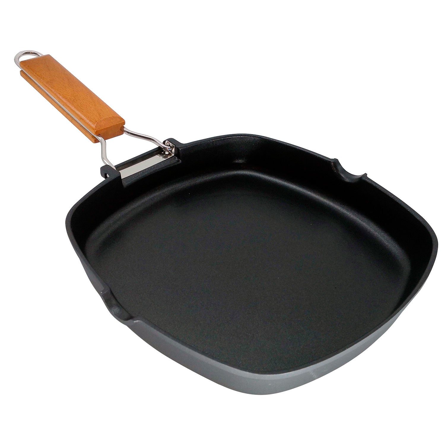 Grill inducción 20 x 20cm liso antiadherente sin pfoa aluminio fundido vitrocerámica gas wecook negro ecostone