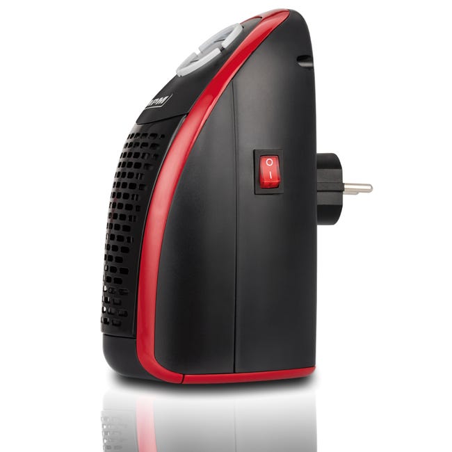 Mini chauffage portable sans fil en céramique, contrôleur de température  15-32ºC MPM Noir/Rouge 450 MUG-18