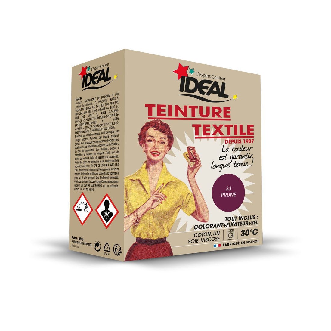 Teinture Tissu Idéal liquide - Corail - 40 ml - Teinture coton