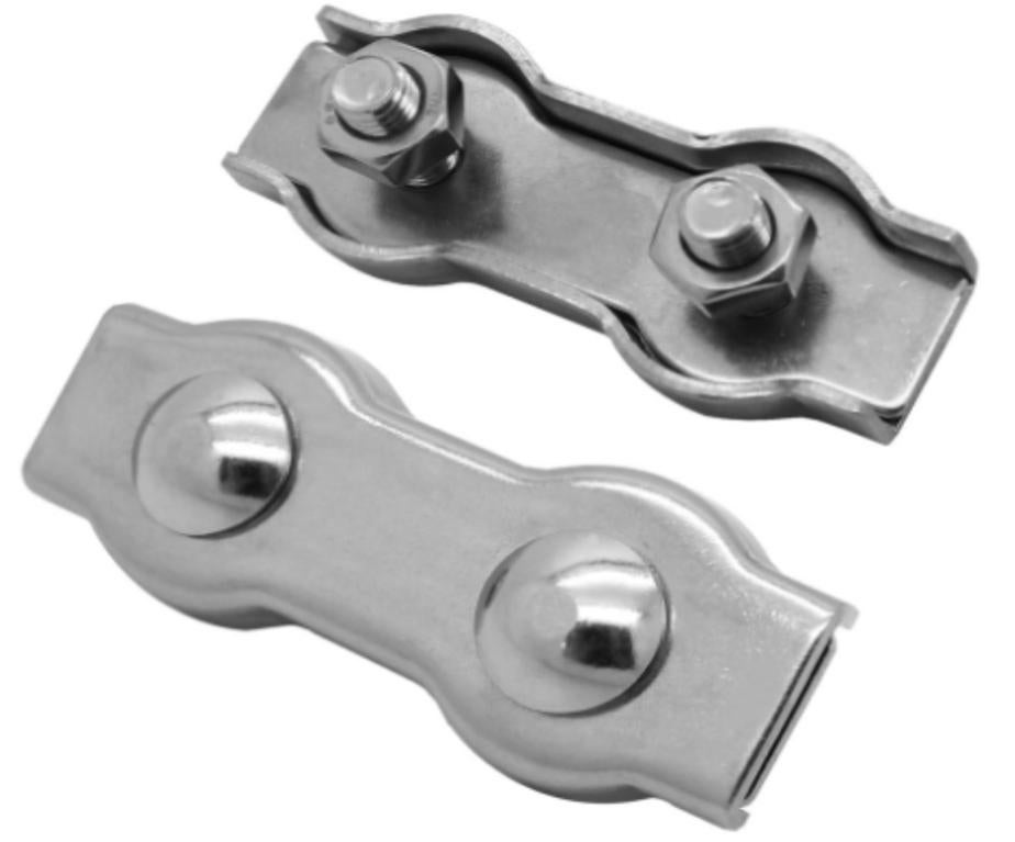 10 Morsetti Duplex In Acciaio Inox 304 Per Fune Metallica Da 4mm - Foto 13