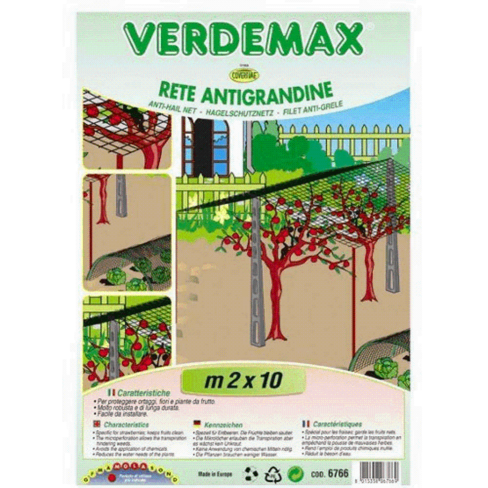 Rete antigrandine anti grandine per orti, giardini, parcheggi 4X10 m