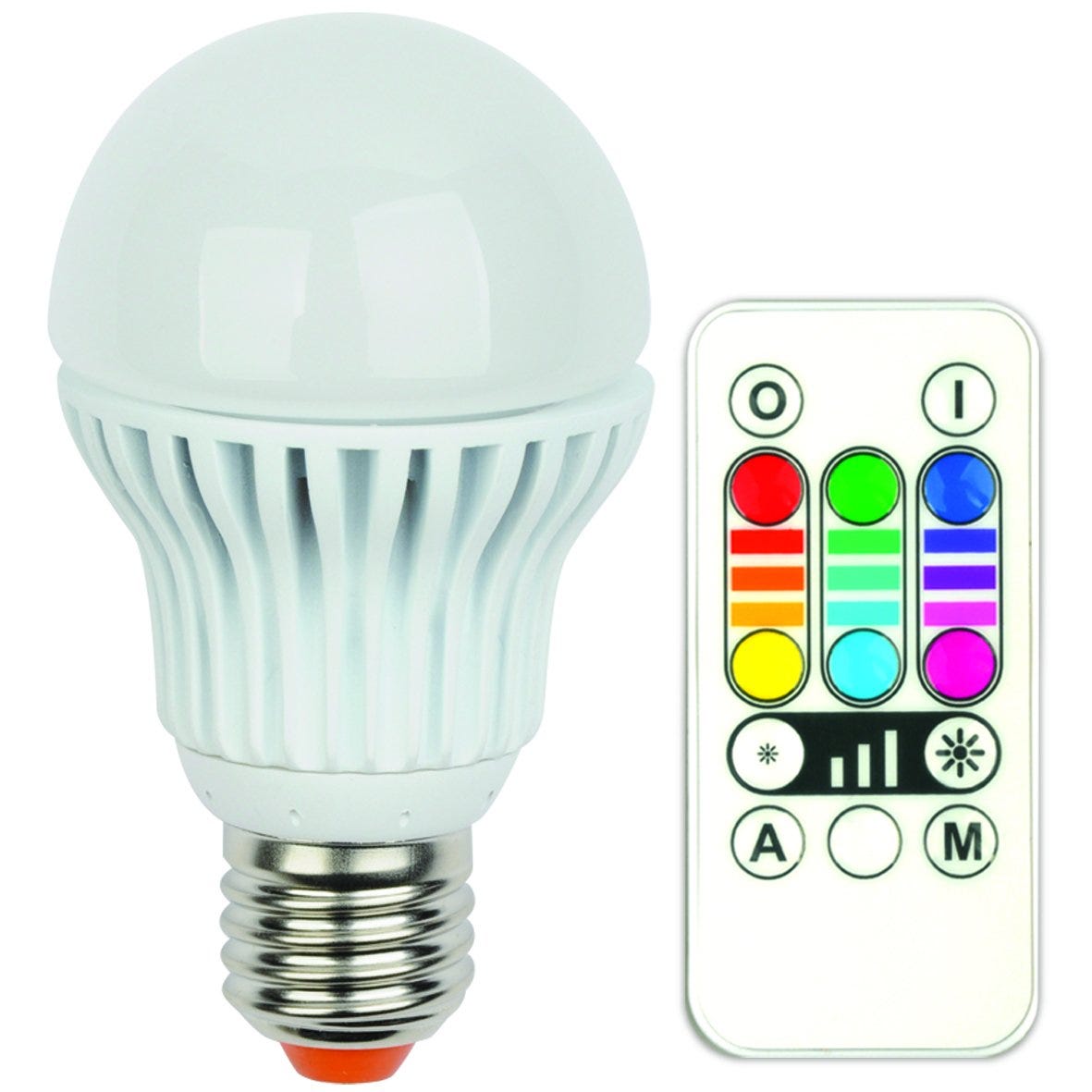 Jedi - LED A60 E27, lampadina LED sistema RGB con telecomando, misure: 6 x  6 x 11 cm