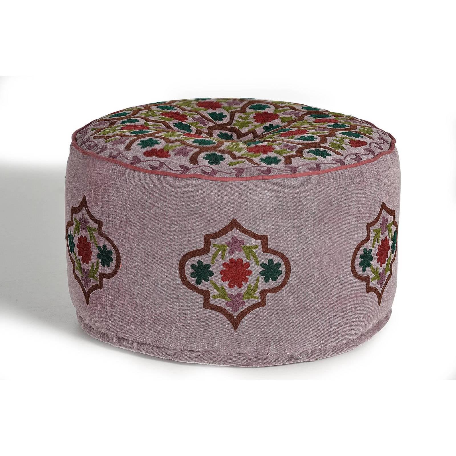 Pouf rose multicolore Zozza | Leroy Merlin