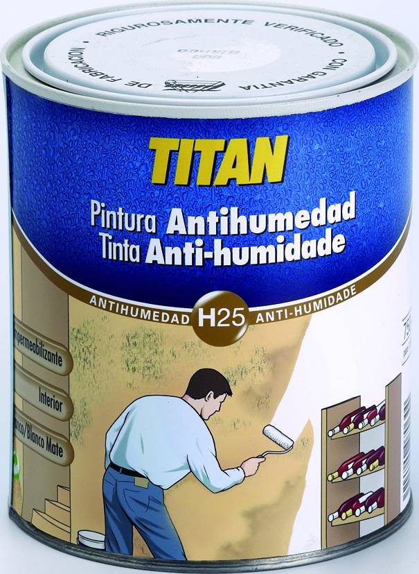 Pintura Antihumedad Impermeabilizante Titan H25 (Blanco Mate)