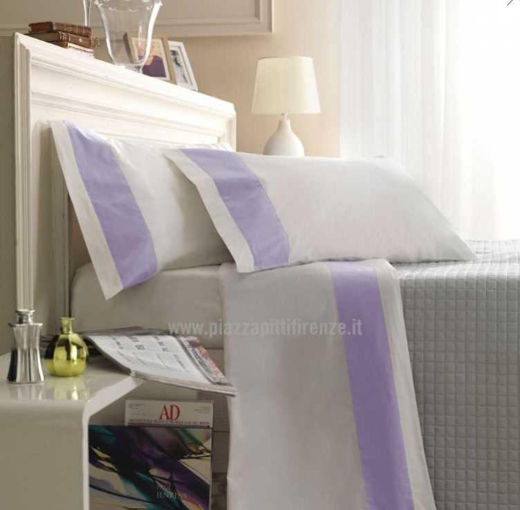 Caleffi 68433 Completo Lenzuola Per Letto Matrimoniale In Cotone - Vanity, Colore Lilla