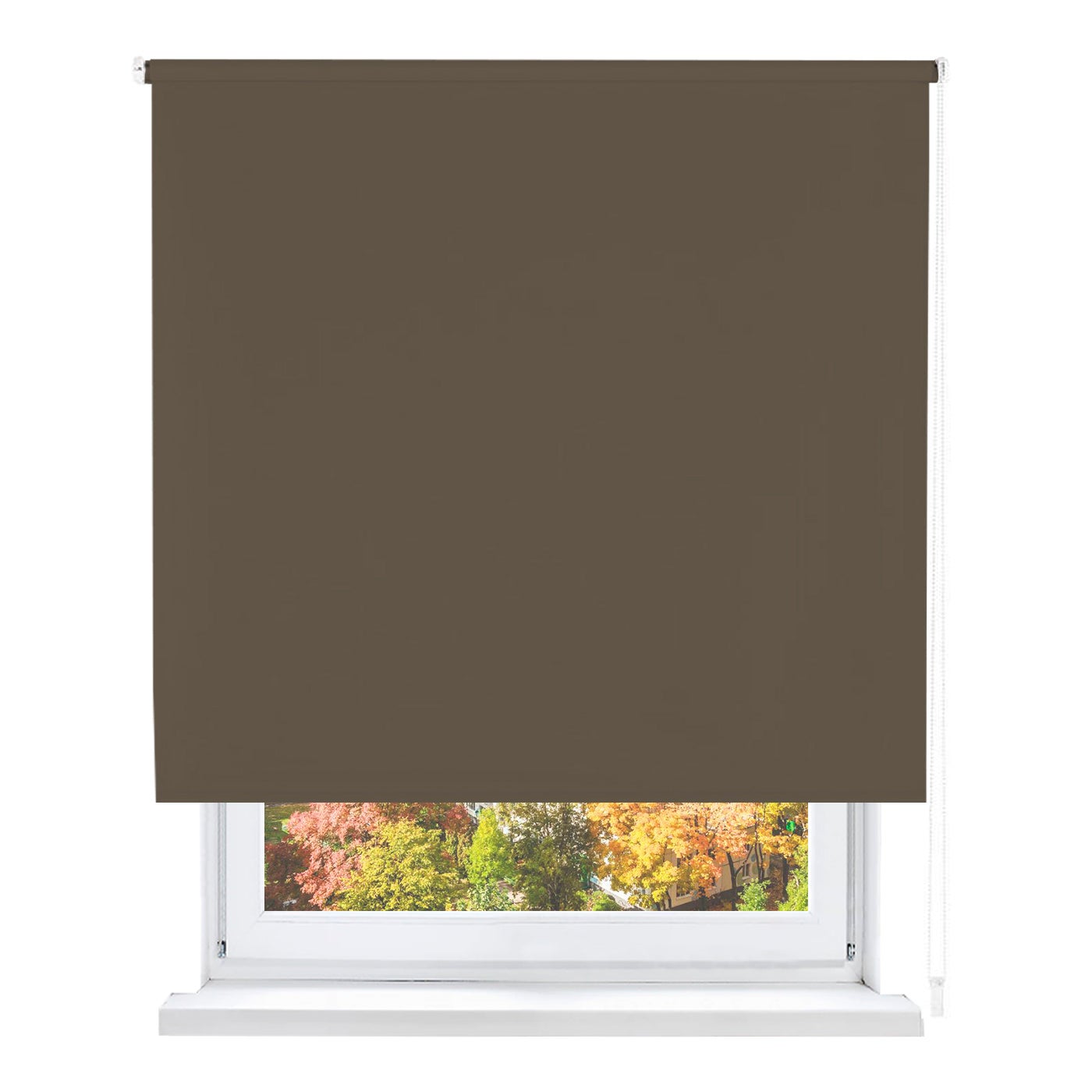 Estor enrollable opaco, blackout, fácil de instalar, protección de pantalla para ventanas, cierra el paso de la luz (marrón, 120x180cm)