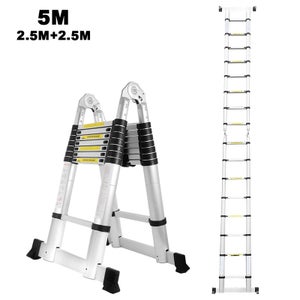 Échelle Télescopique en Aluminium, Échelle Extensibles Pliante, Escabeau  Telescopique Échelle Pliable Loft Ladder, Résistance à 150kg 