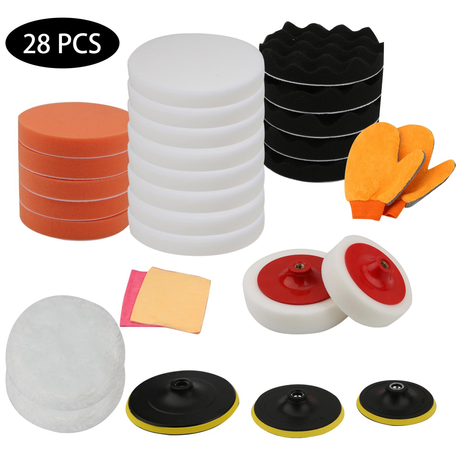 VOITURE POLISSAGE PLAQUETTES Éponge Tampon Set Cirage Mousse Polisseur