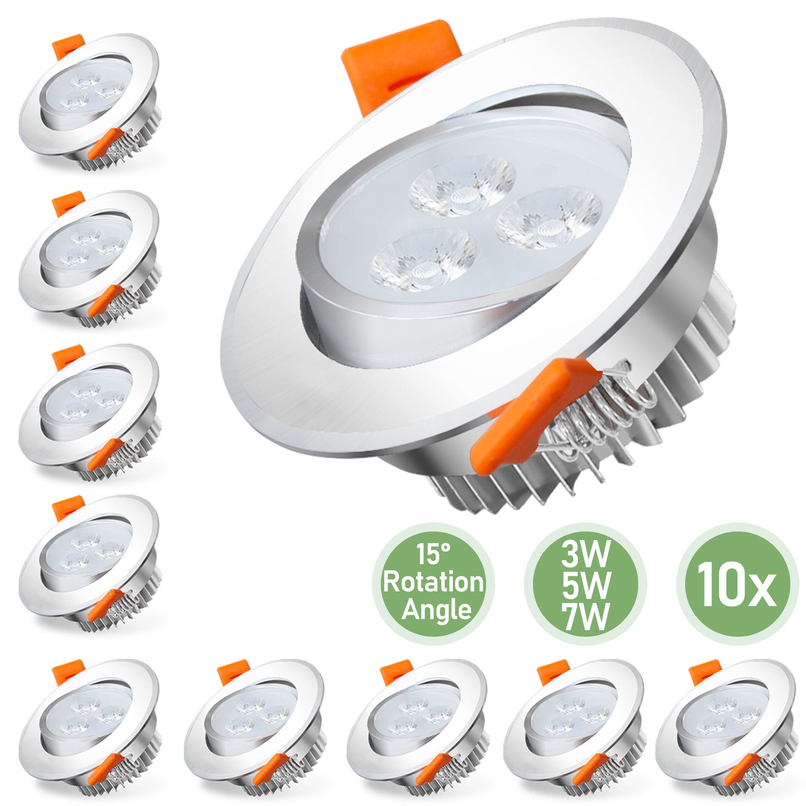 Spots à encastrer, Lot de 10 Spots Encastrable LED Intégrés Blanc