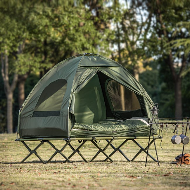 Lit de camping pliable meuble d'extérieur 190 cm pliable gris acier  02_0012876