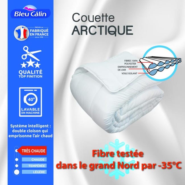 CASABEL Couette 220x240 Cm Plumes De Canard 500g/m² - Chaleur Et Confort 2 Personnes