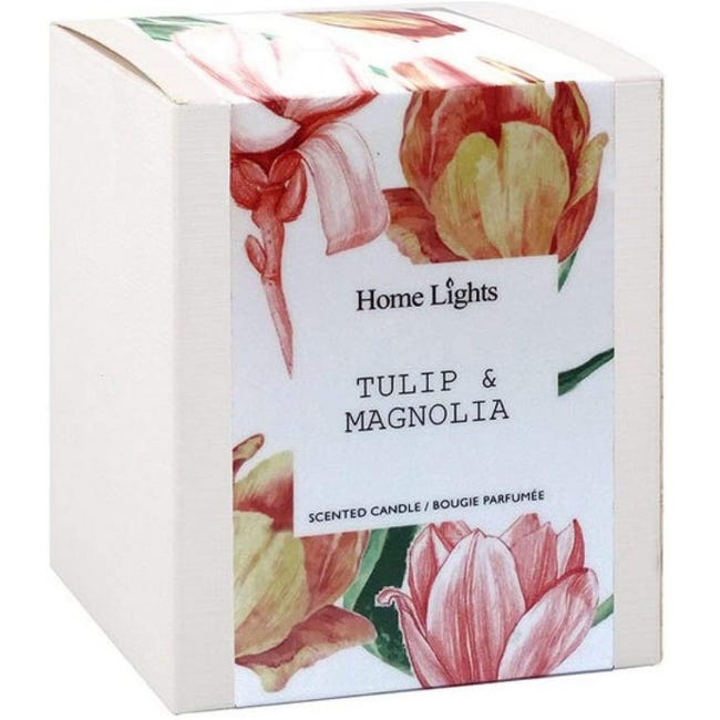 Bougie parfumée tulipe et magnolia - D 9 cm x H 10 cm