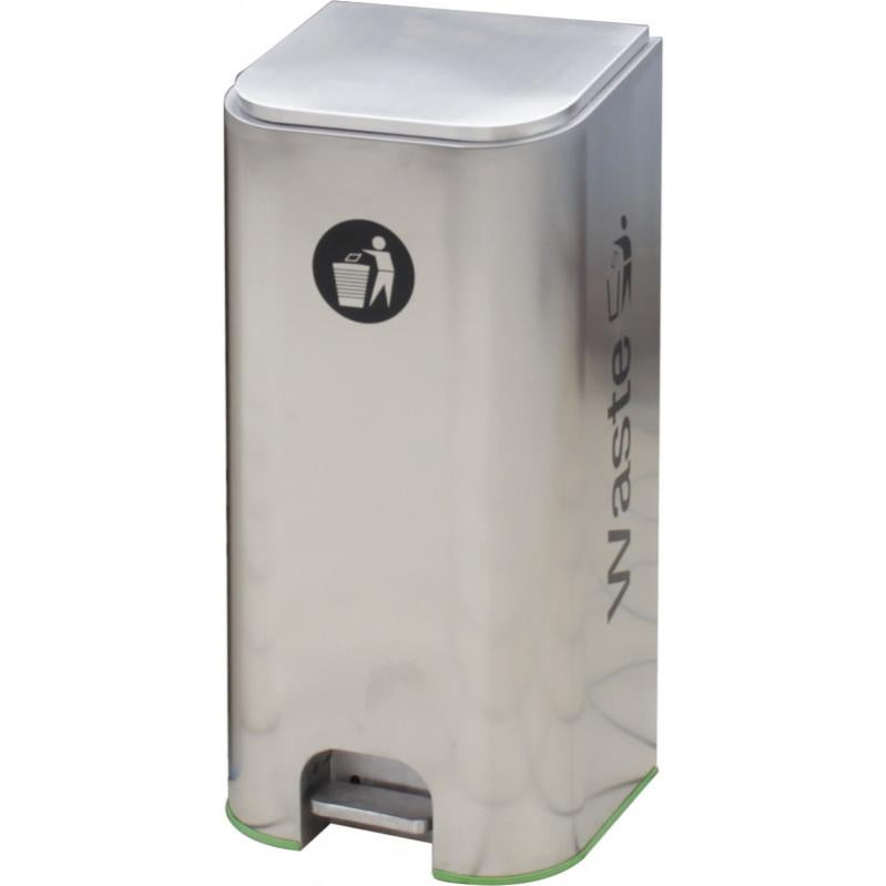 Poubelle Salle De Bain 3L Acier Inox Brossé - Pied à Pédale Carré - 19x27x19cm - Neuf Harbour Housewares